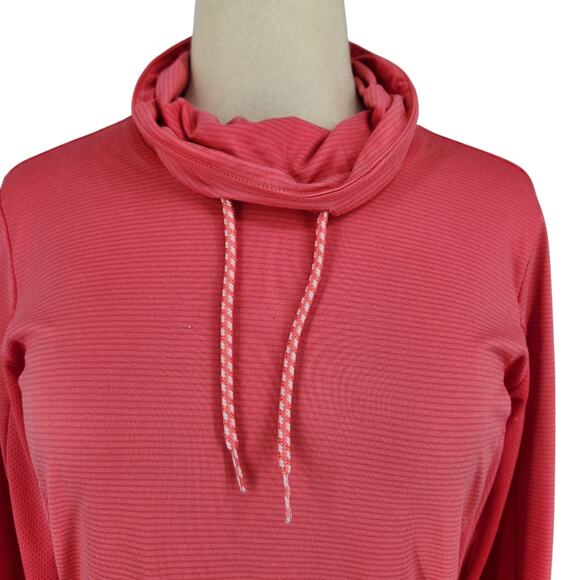 Columbia Piney Ridge Shirt Cowl Neck w/ Drawstrings Subtle Horizontal Stripe - Picture 7 of 10